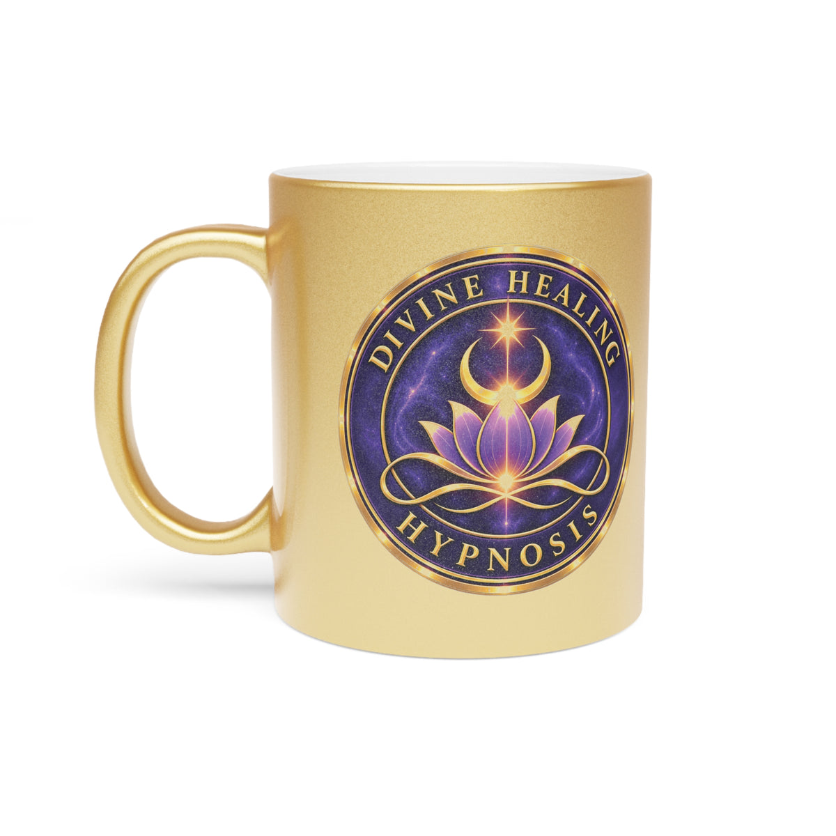 Divine Healing Hypnosis Metallic Gold Coffee Mug – 11 oz