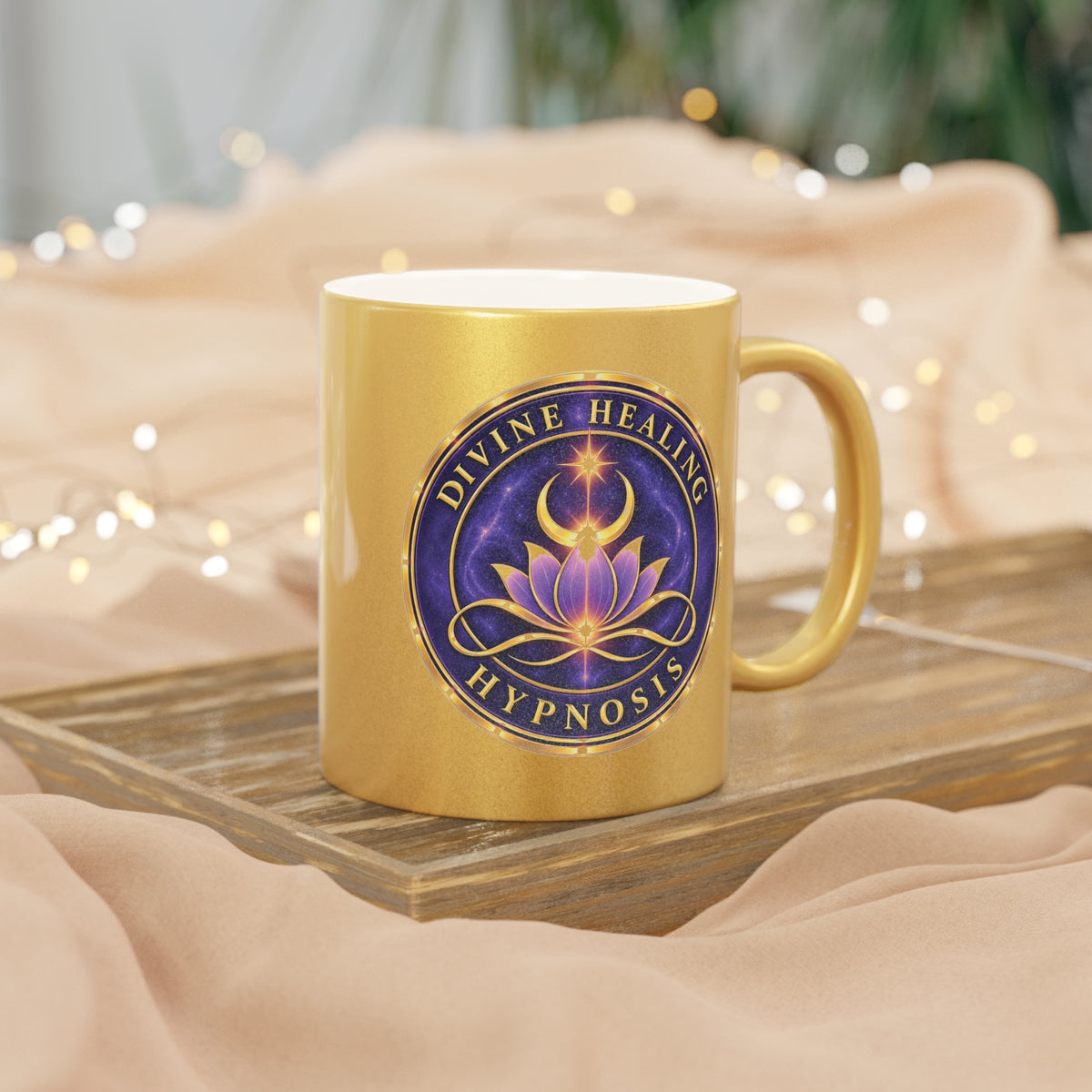 Divine Healing Hypnosis Metallic Gold Coffee Mug – 11 oz