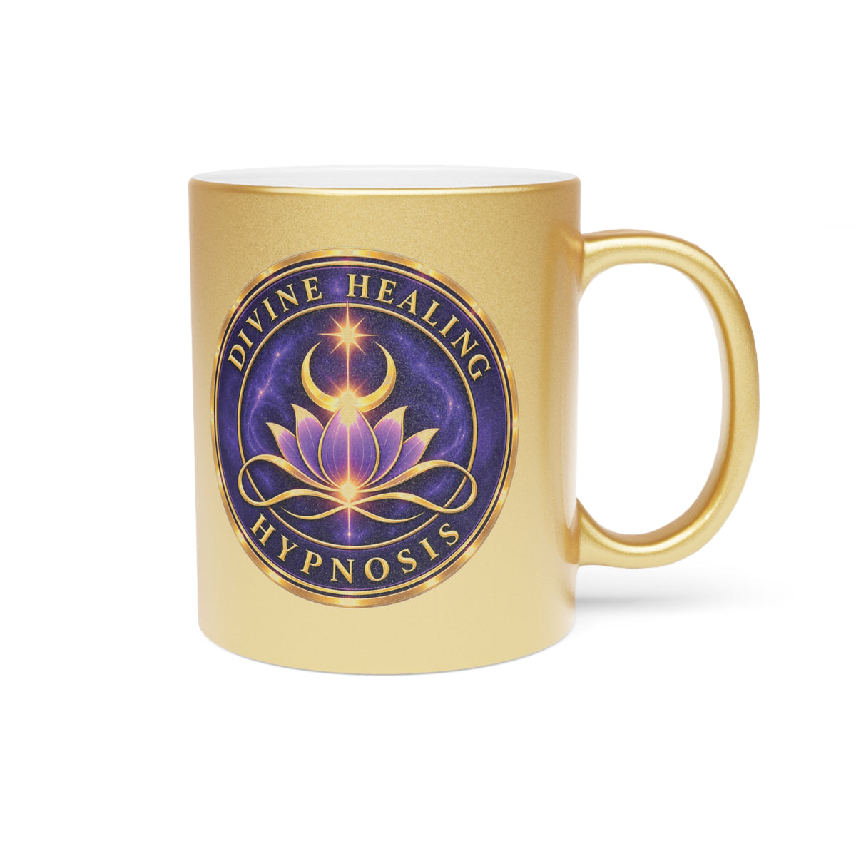 Divine Healing Hypnosis Metallic Gold Coffee Mug – 11 oz
