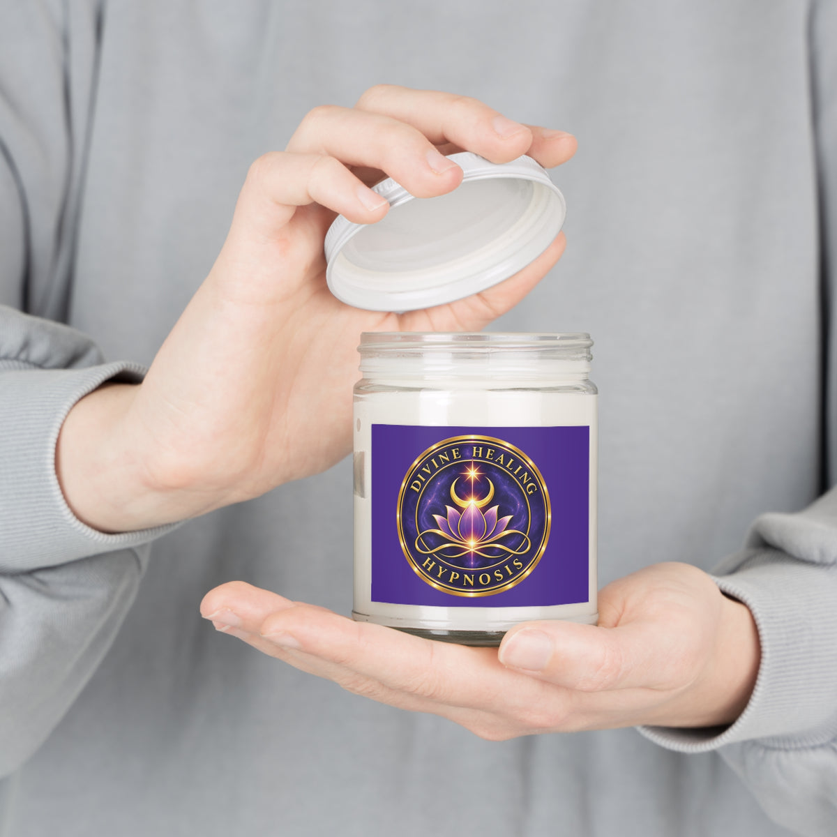 Divine Healing Hypnosis Scented Soy Candle — 9oz Aromatherapy Jar